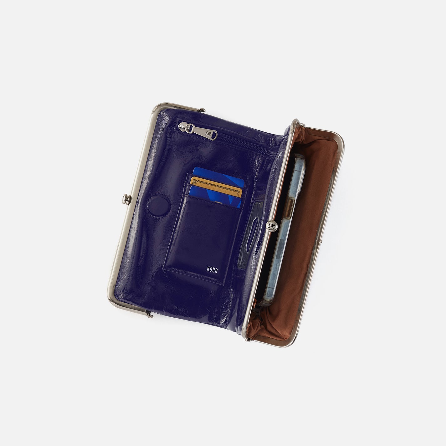 Lauren Clutch-Wallet in Polished Leather - Winter Violet - Image 4