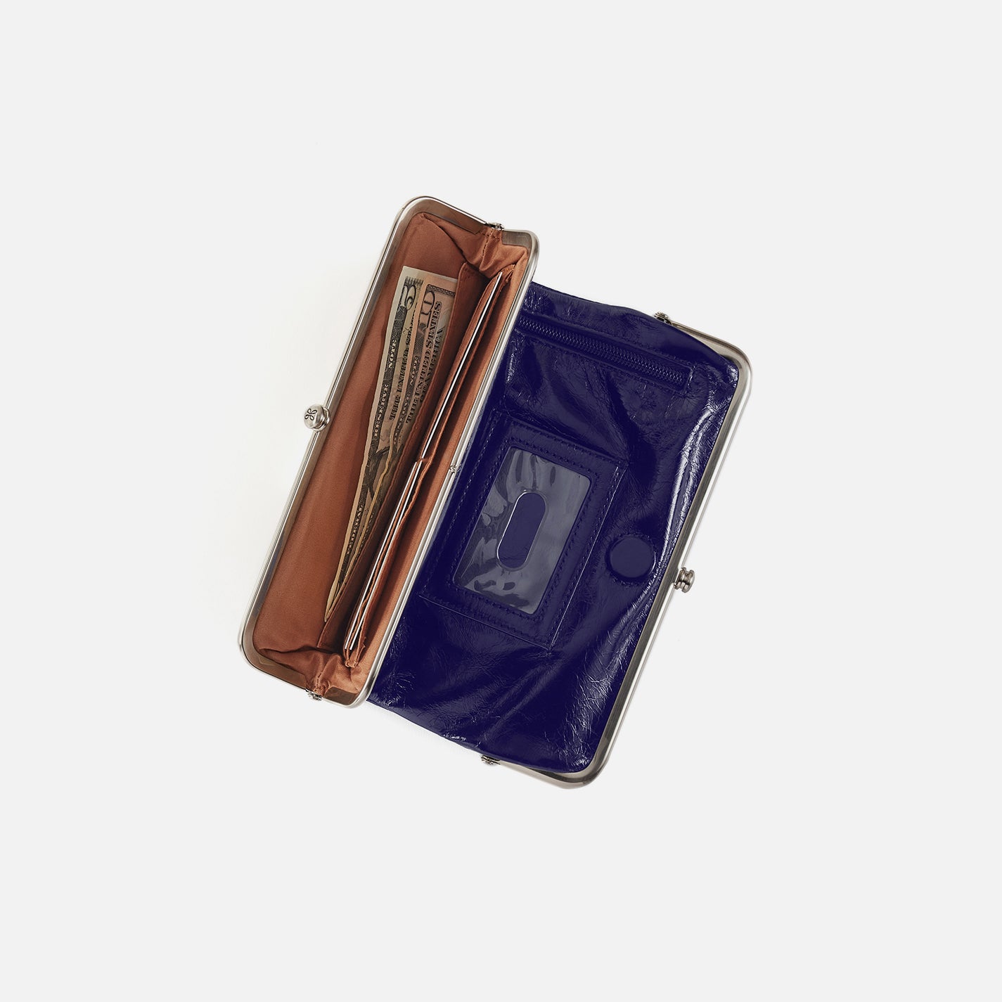 Lauren Clutch-Wallet in Polished Leather - Winter Violet - Image 5