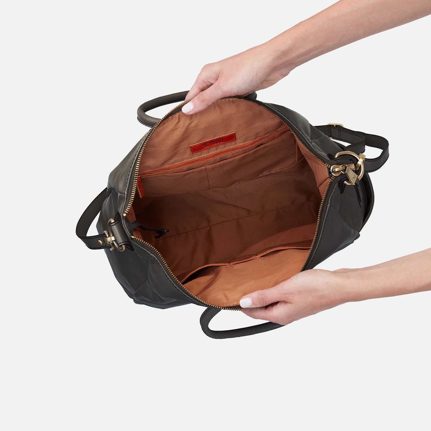 Sheila Large Satchel in Polished Leather - Black - Image 3