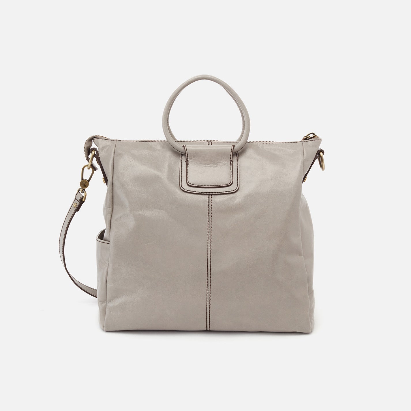 Sheila Large Satchel in Polished Leather - Driftwood - Image 5