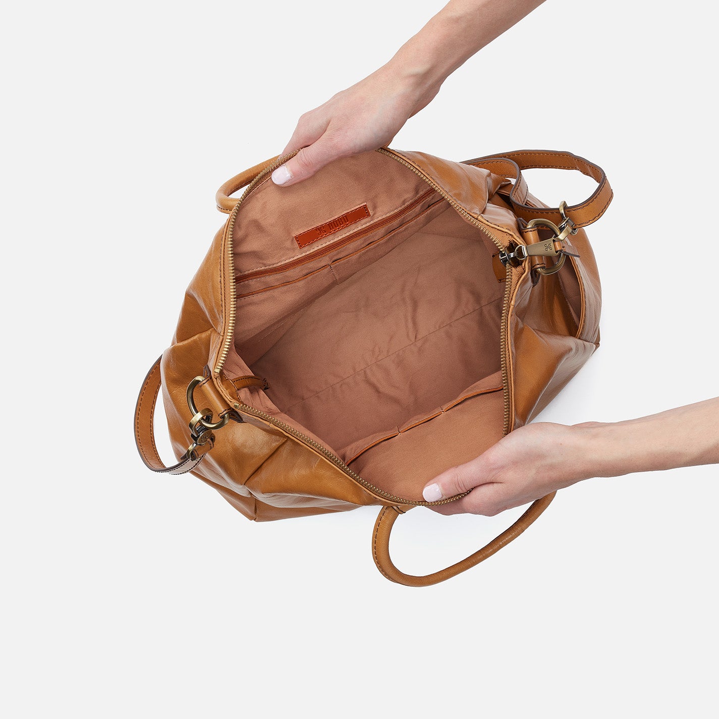 Sheila Large Satchel in Polished Leather - Natural - Image 4