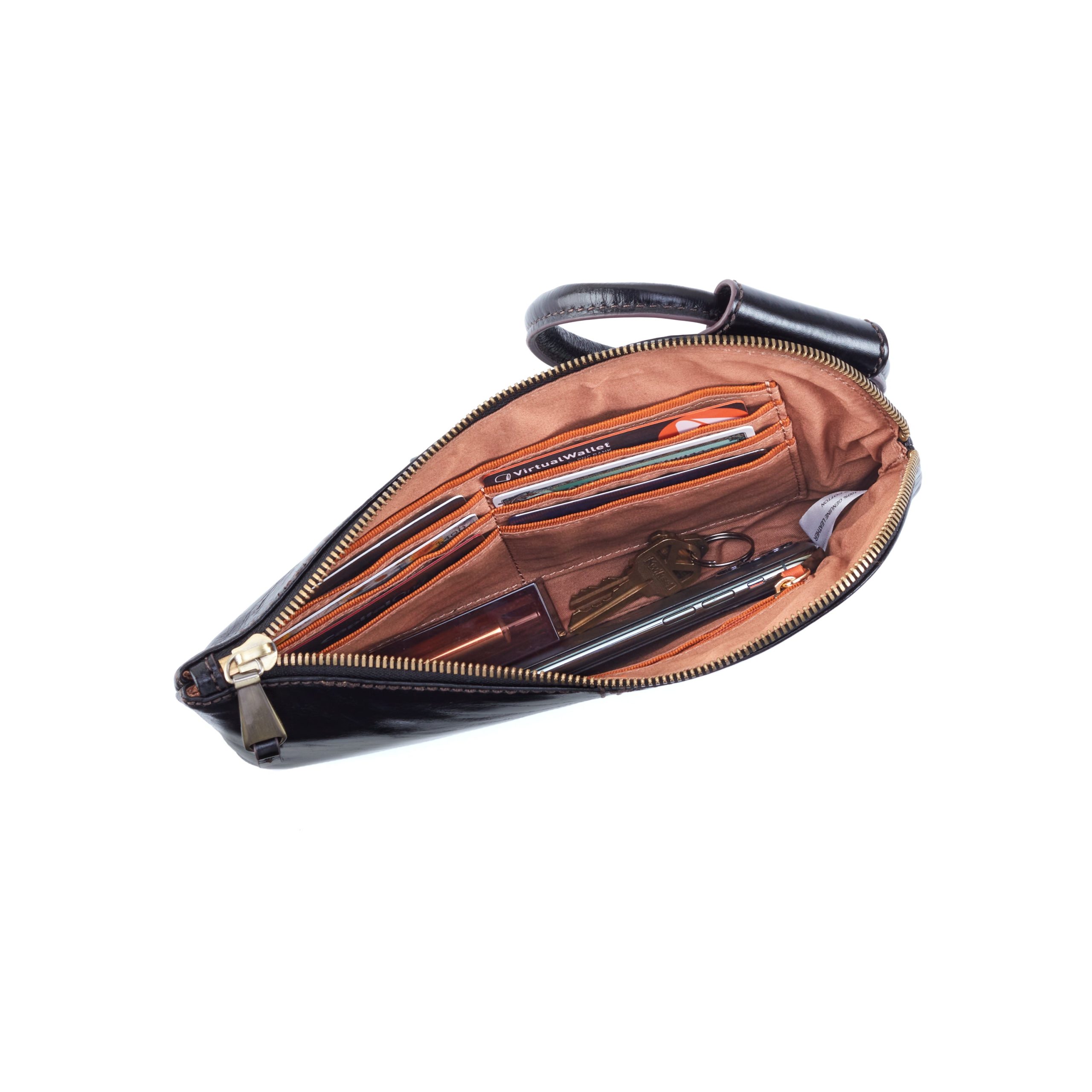 Sable Wristlet in Polished Leather - Truffle - Image 7
