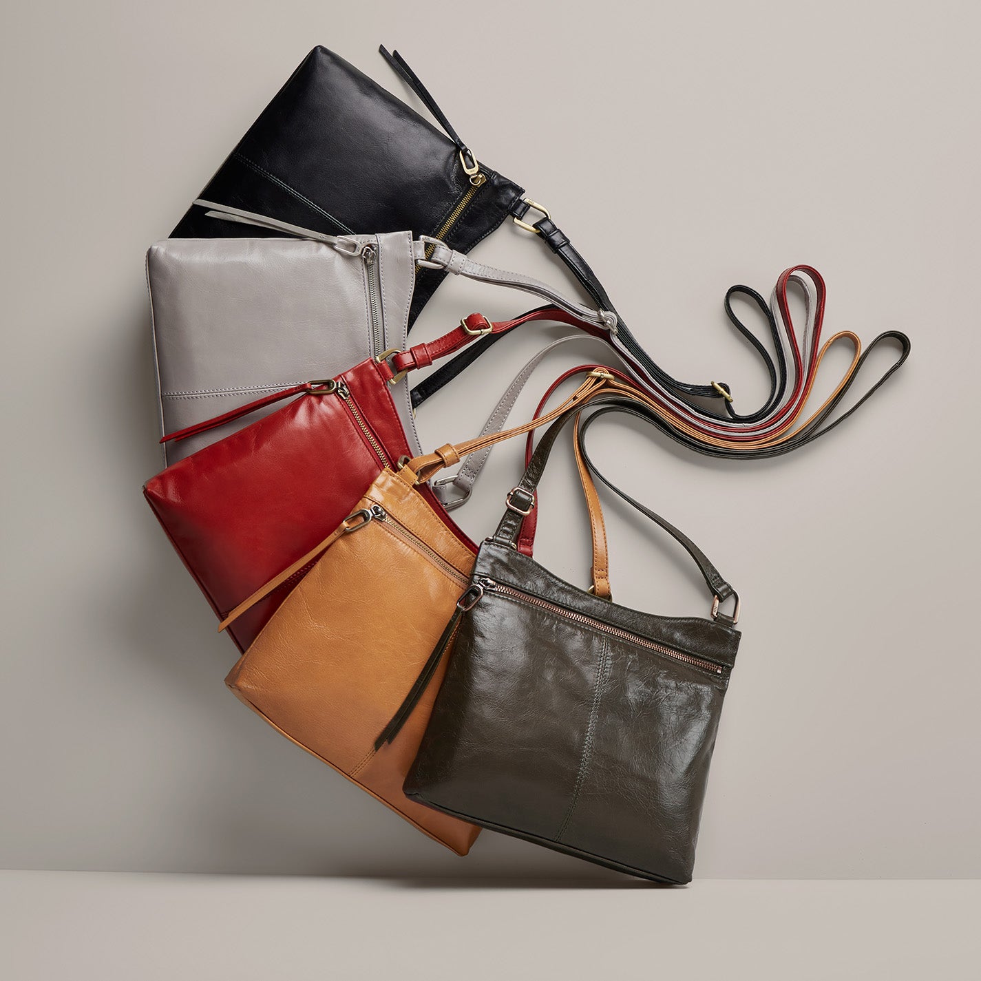 Cambel Crossbody in Polished Leather - Black - Image 2