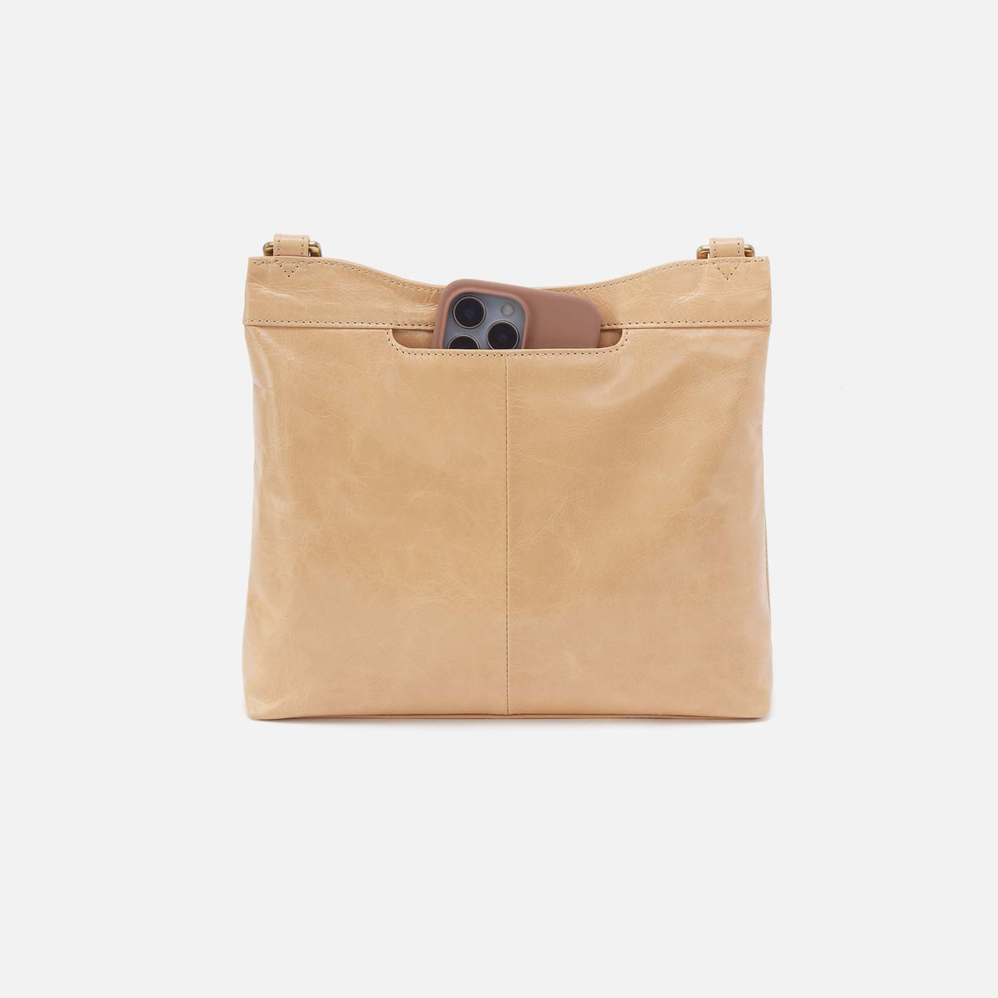 Cambel Crossbody in Polished Leather - Desert Sand - Image 4