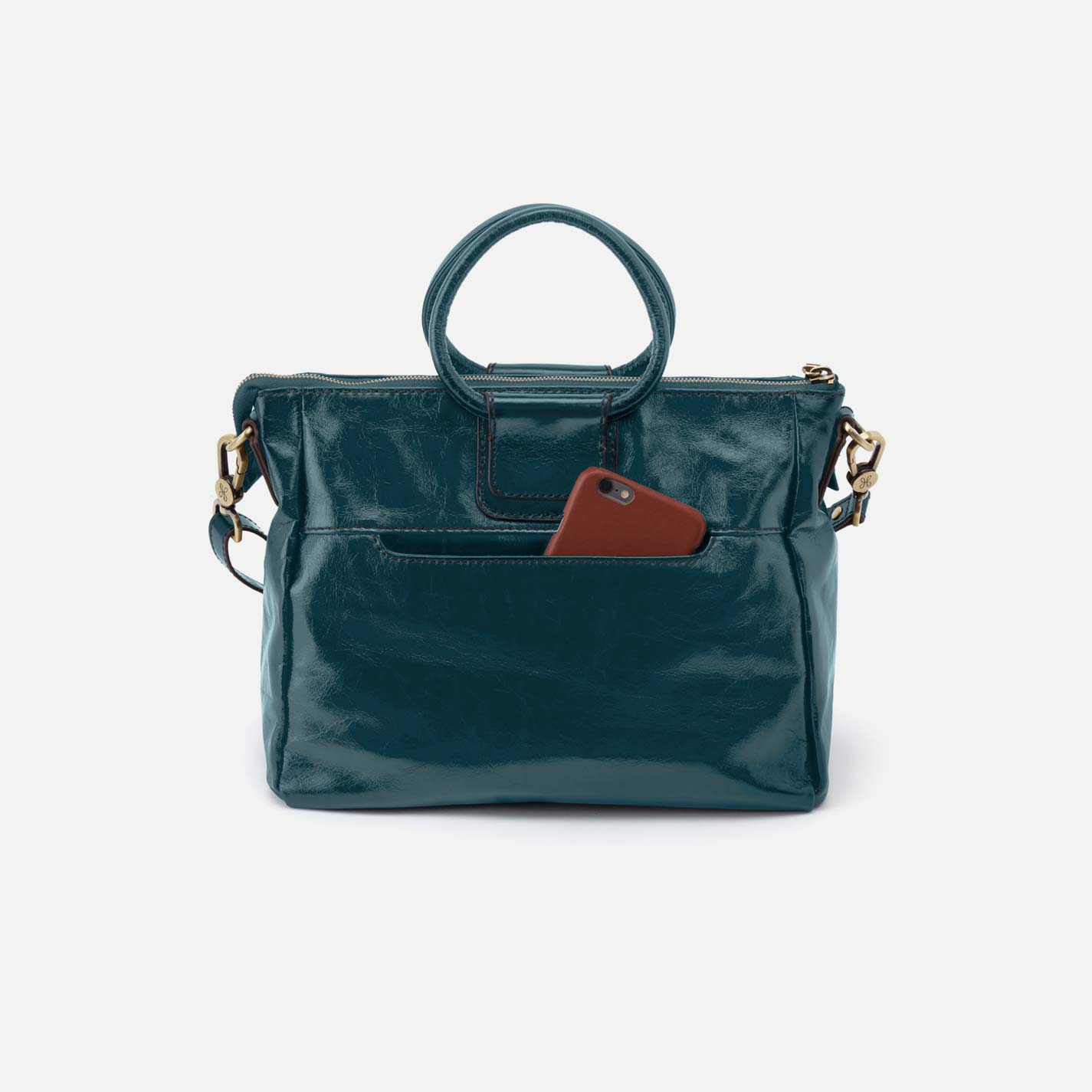 Sheila Medium Satchel in Polished Leather - Wild Bluegrass - Image 4