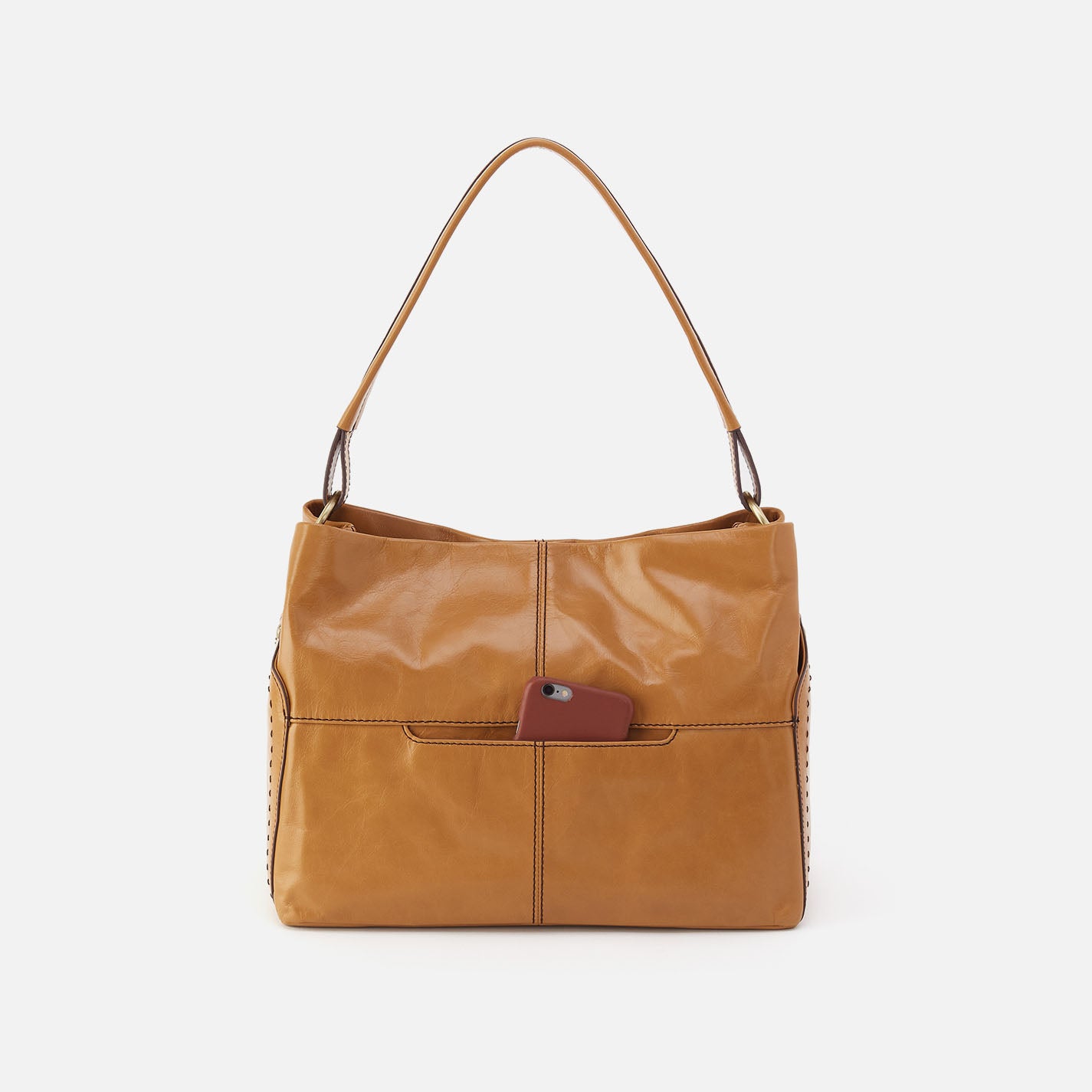 Seneca Shoulder Bag In Polished Leather - Natural - Image 4