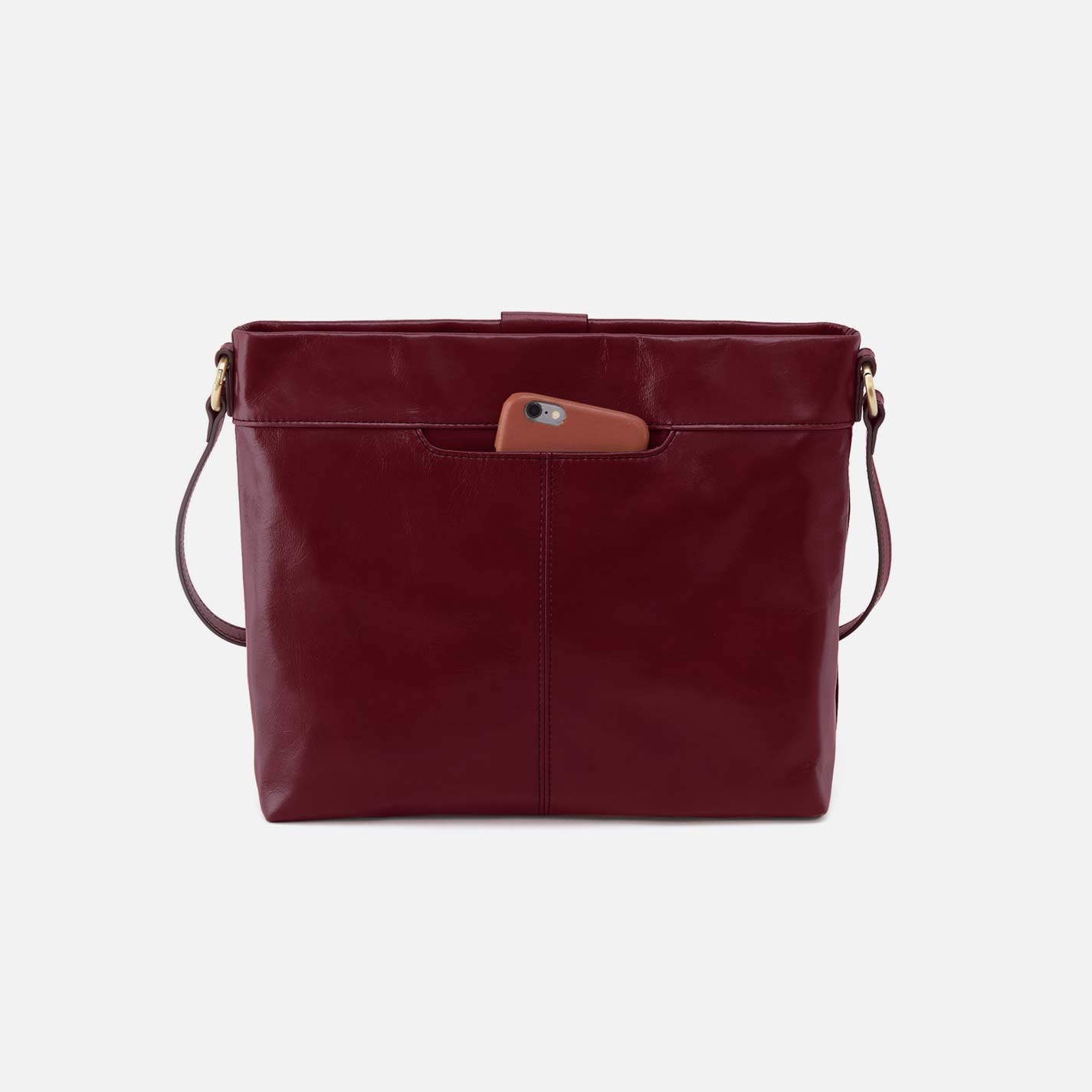 Romy Medium Crossbody in Polished Leather - Saddleberry - Image 4