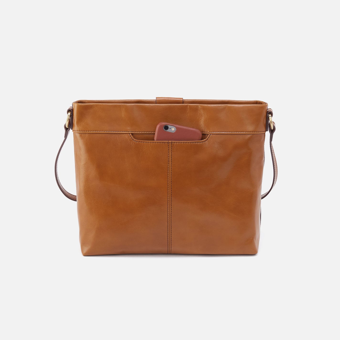 Romy Medium Crossbody in Polished Leather - Truffle - Image 4