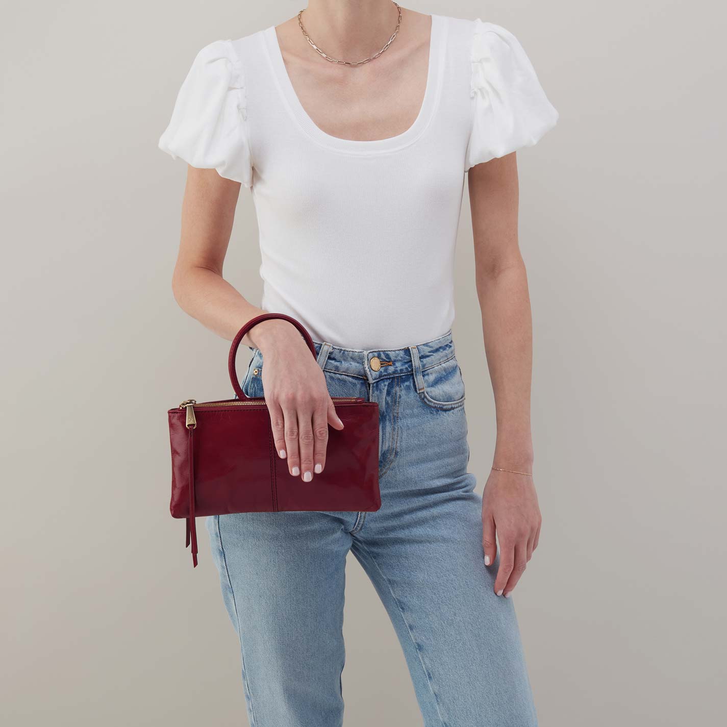 Sable Crossbody in Polished Leather - Saddleberry - Image 5