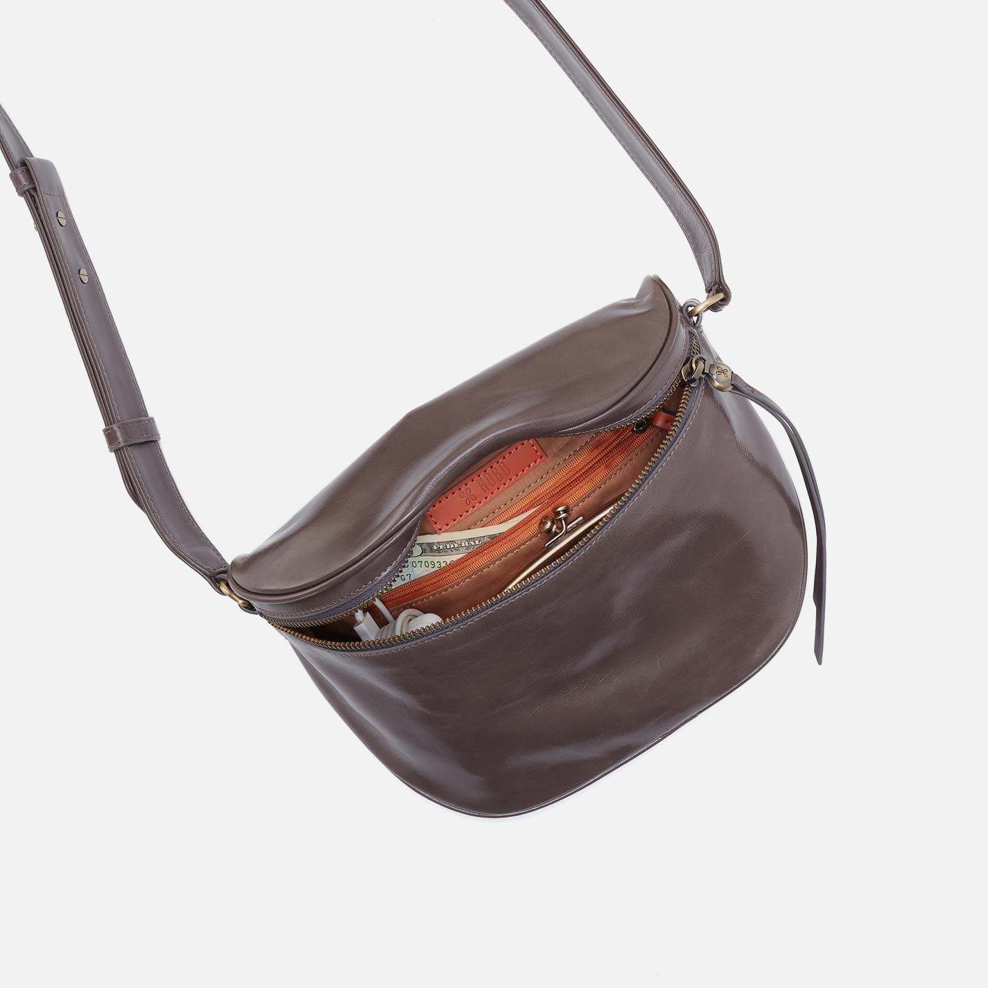 Juno Belt Bag in Polished Leather - Hearthstone - Image 4