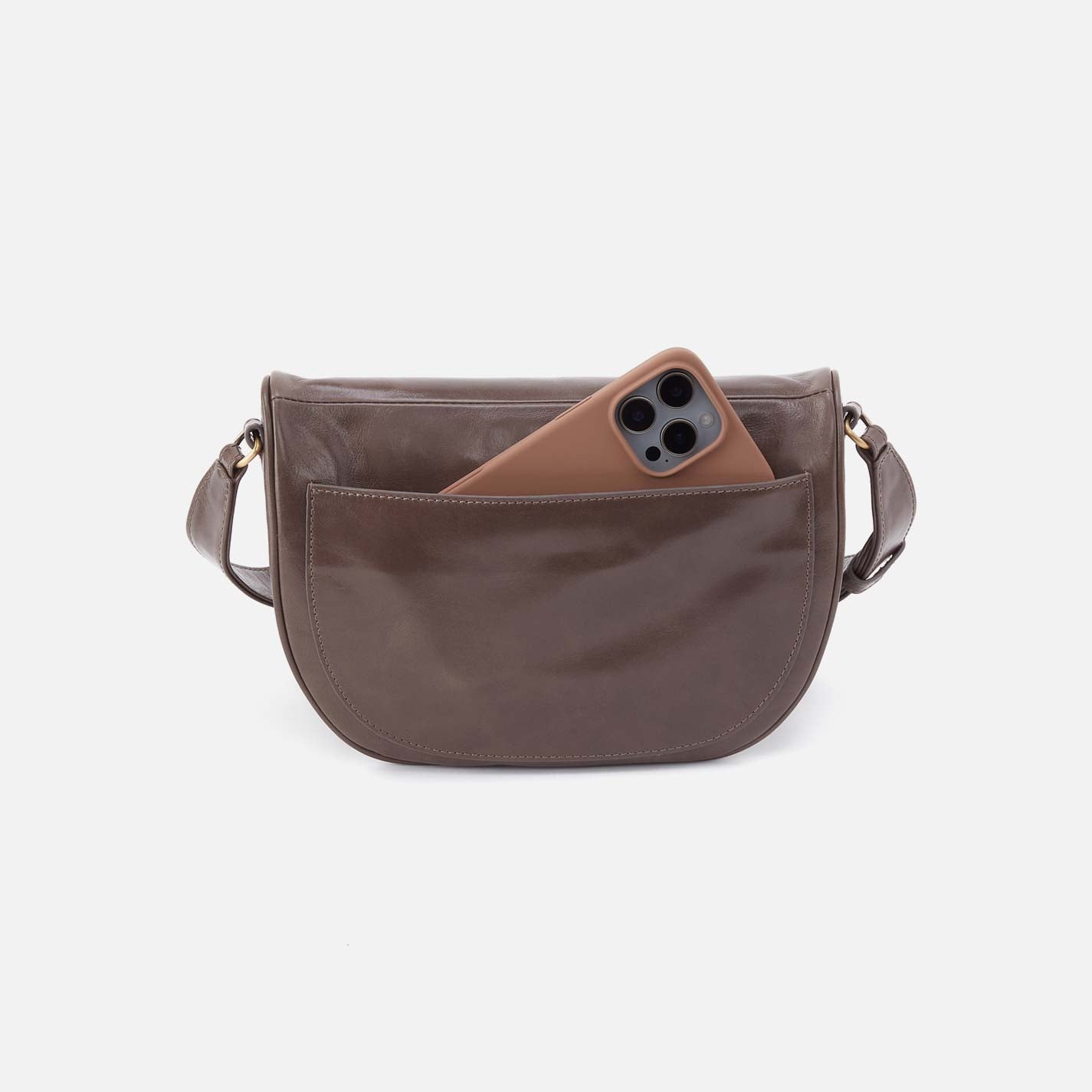 Juno Belt Bag in Polished Leather - Hearthstone - Image 6