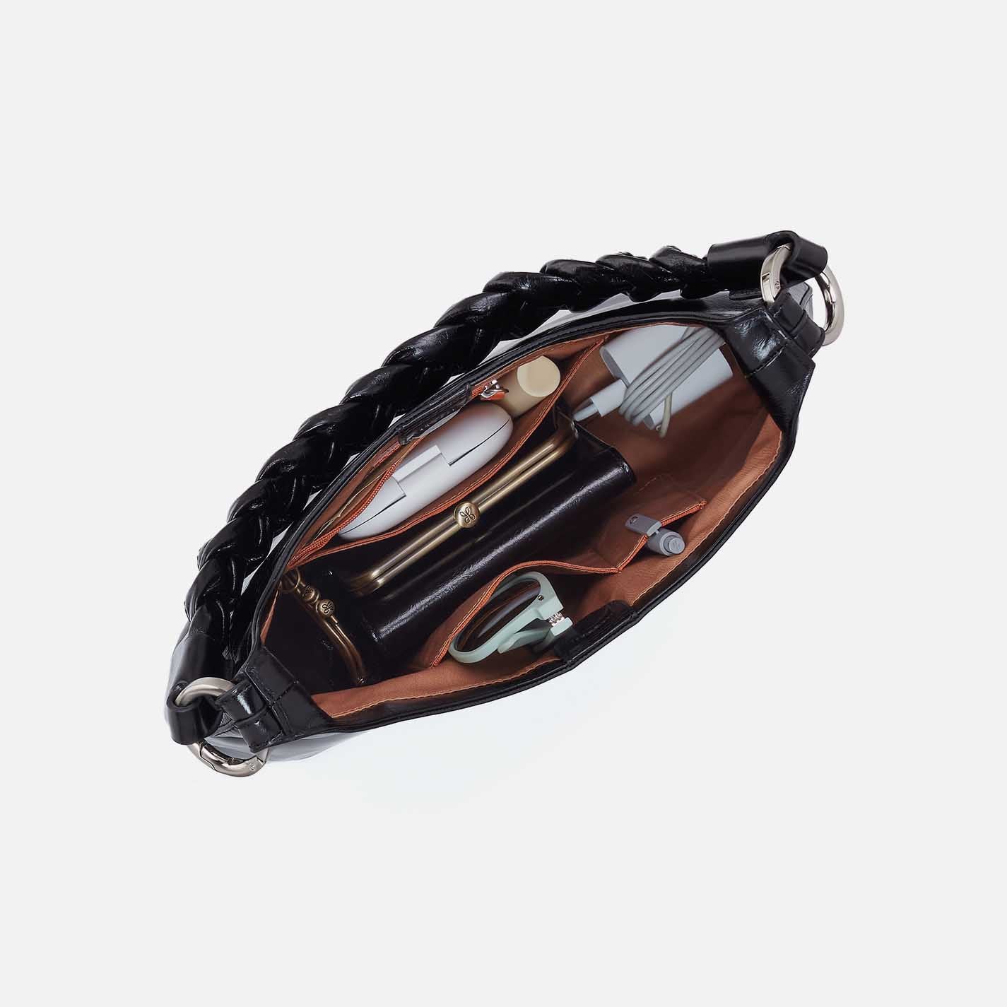Madison Shoulder in Polished Leather - Black - Image 3