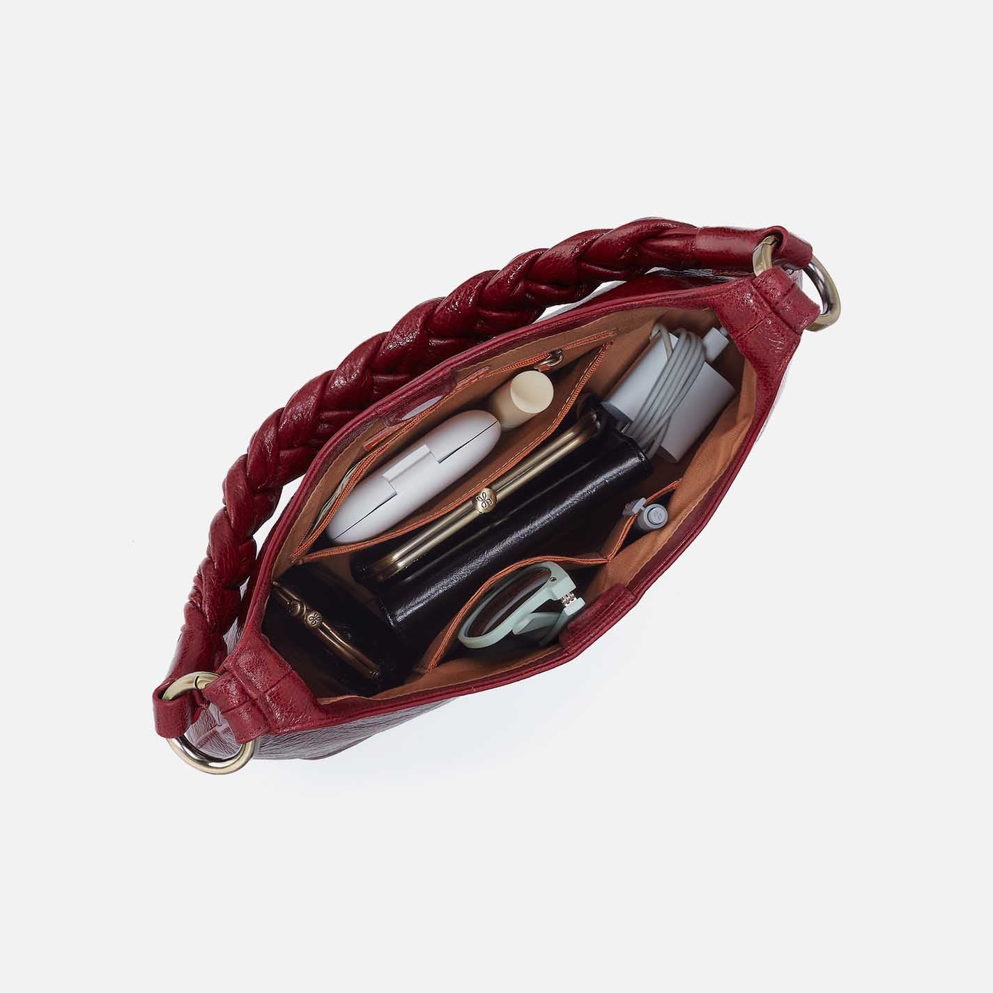 Madison Shoulder in Aniline Gloss Leather - Garnet Gloss - Image 4