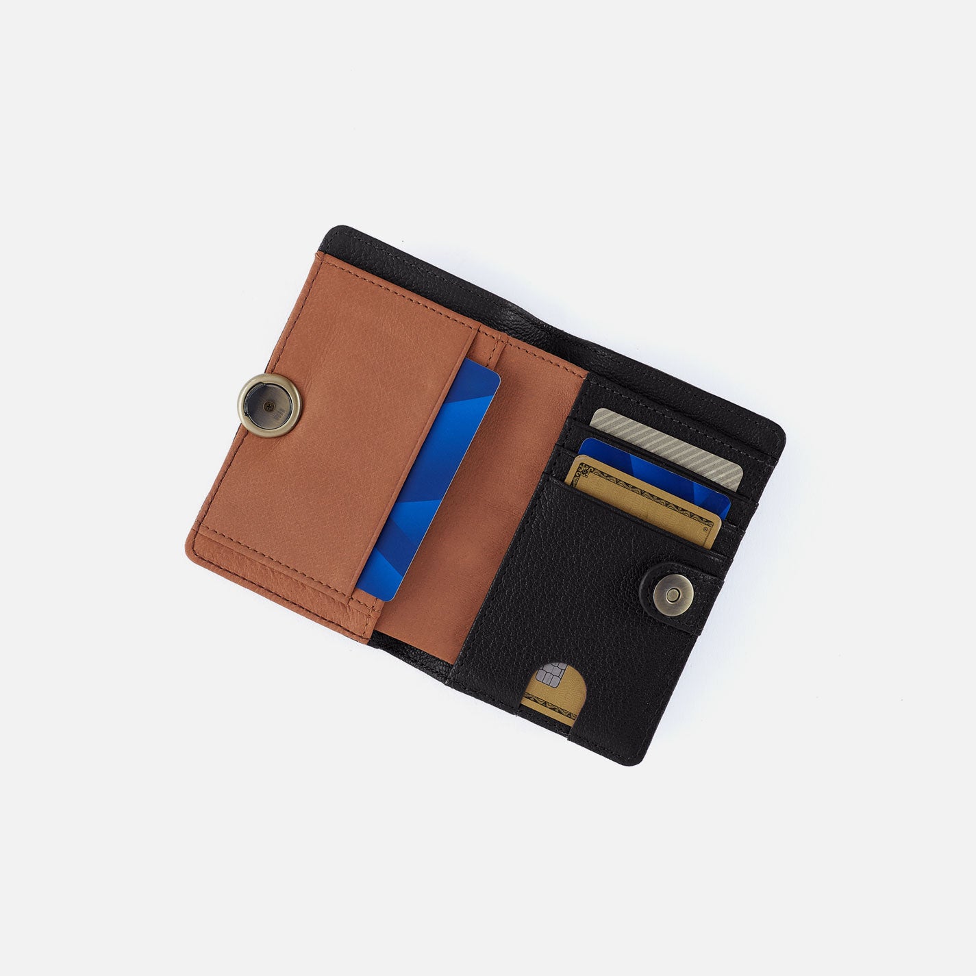 Hutton Small Wallet in Micrograin Leather - Black - Image 3