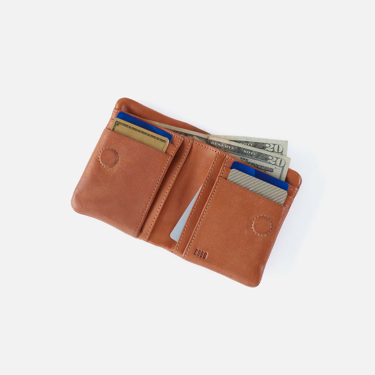 Lumen Mini Wallet in Washed Leather - Harvest Wheat - Image 3