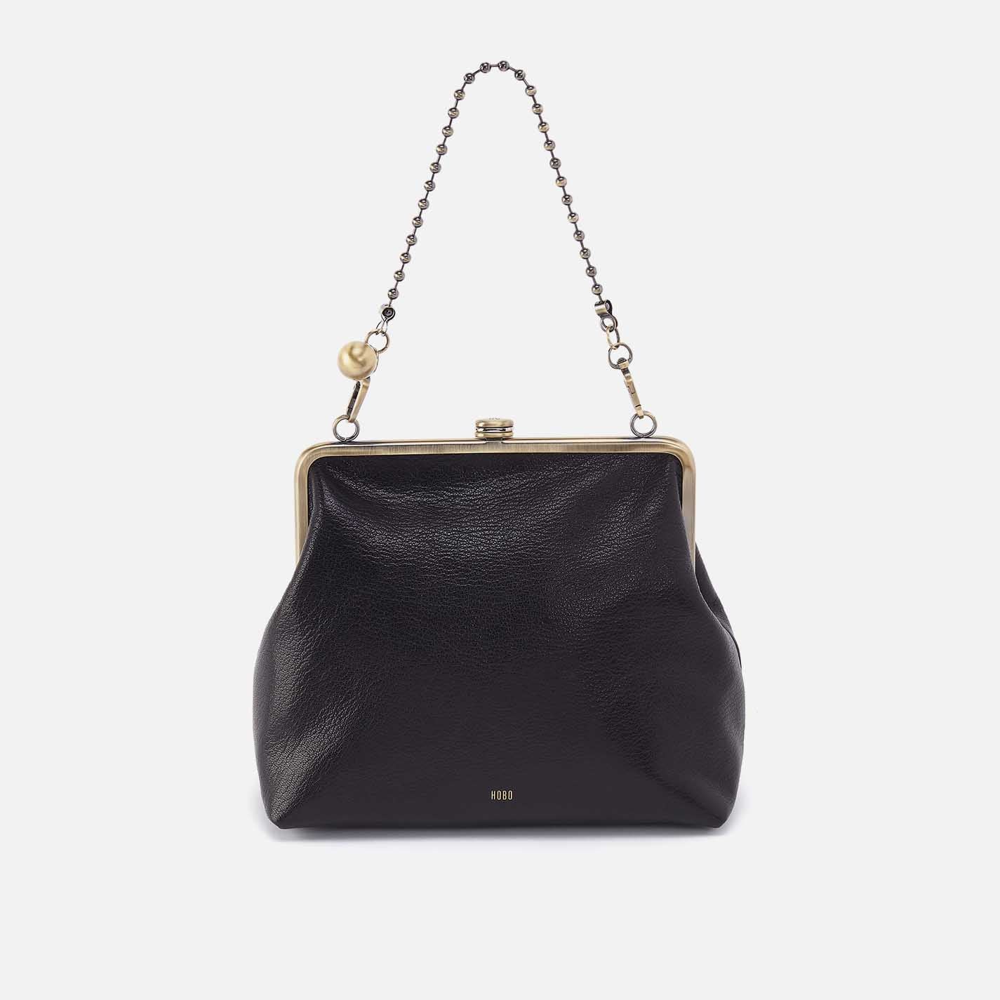 Amelia Crossbody in Micrograin Leather - Black - Image 4